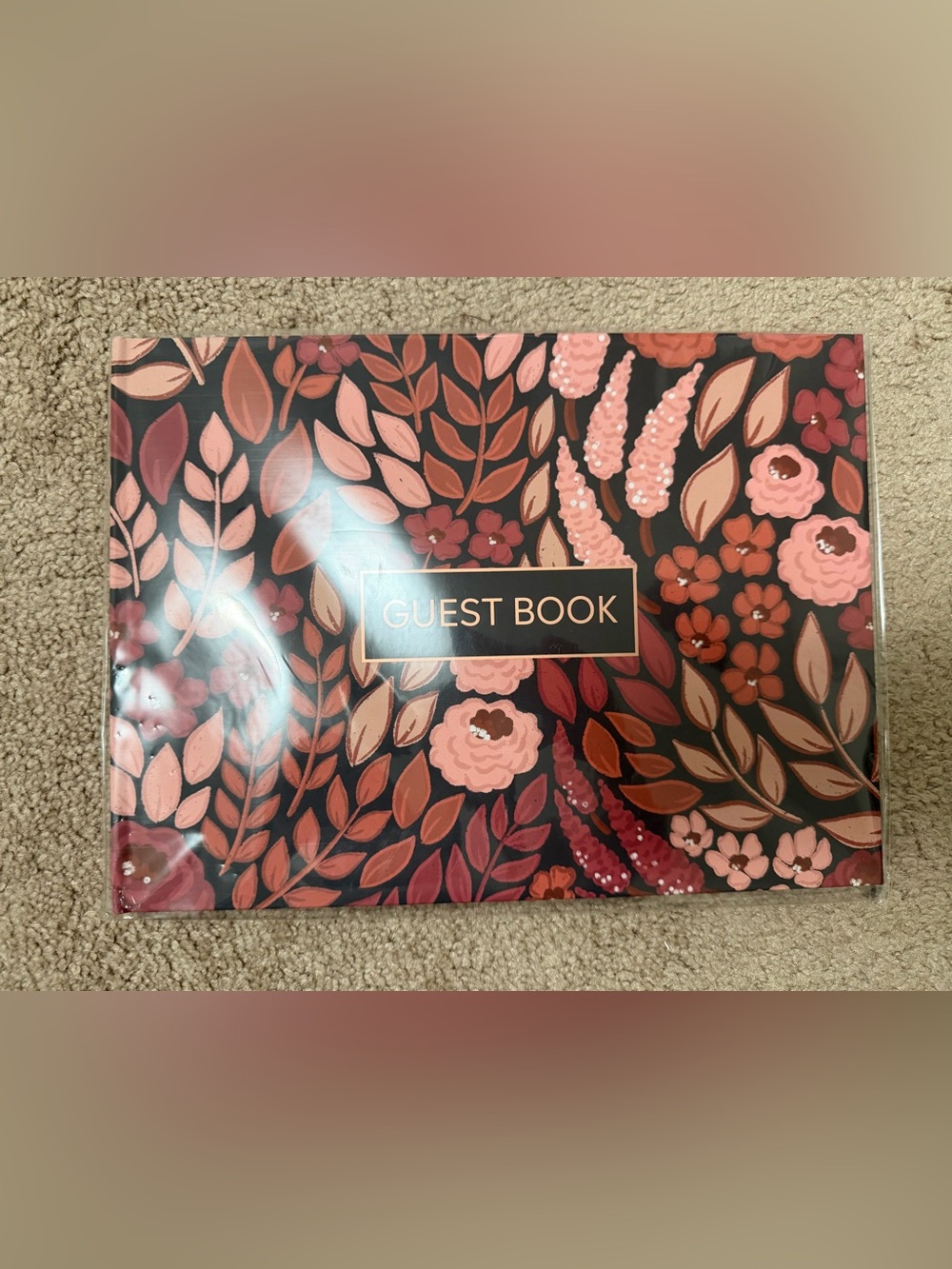 Floral Guest Book in Pink and Rust